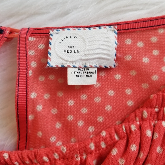 Anthropologie Post Mark Polka Dot Ruffle Dress - Picture 6 of 7